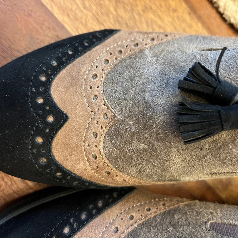 NWOT Gentle Souls by Kenneth Cole Two-Tone Suede Tassel Oxford Loafers - Picture 5 of 10